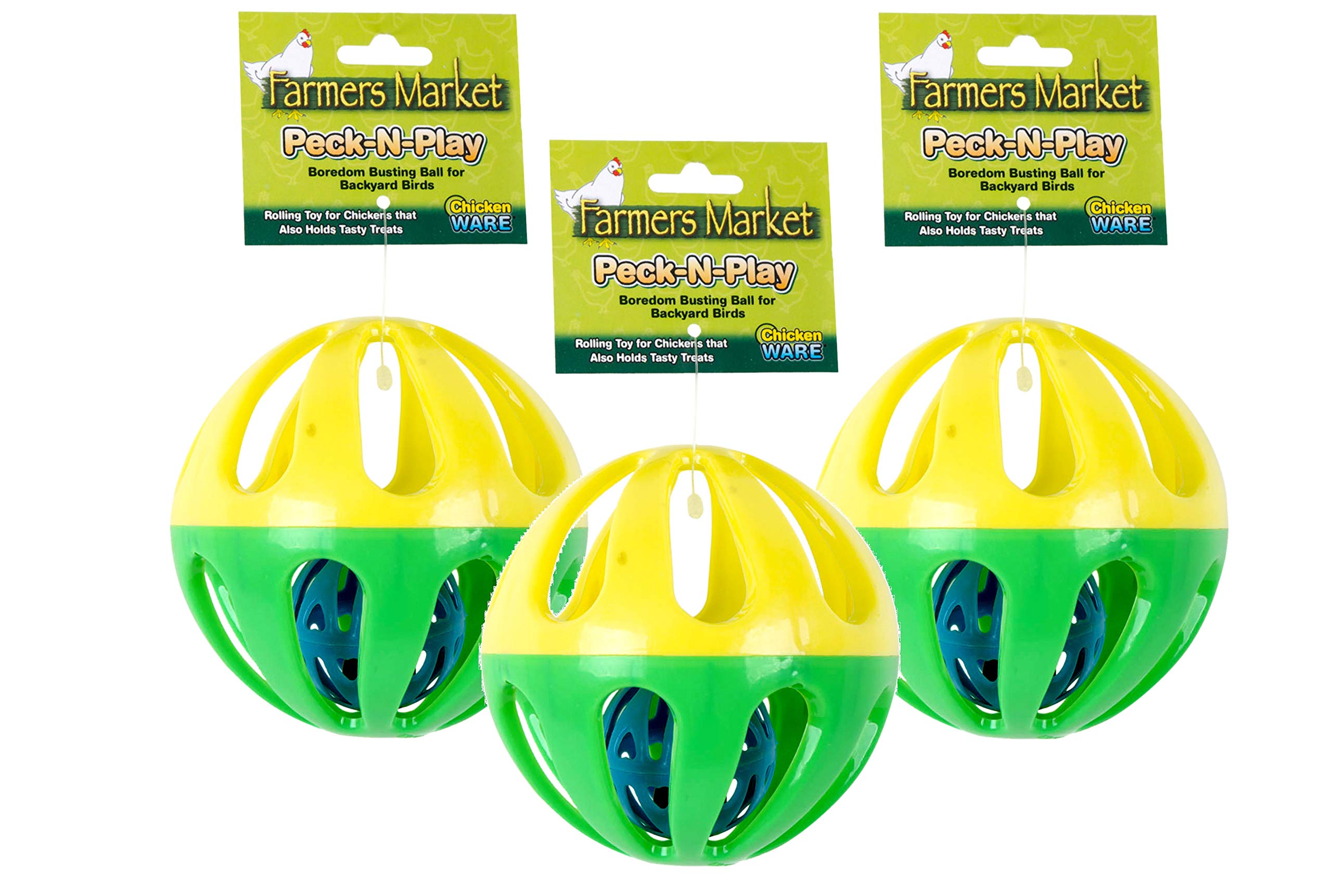 Ware Manufacturing Peck N Play, pelotas para gallinas que fomentan juego activo.