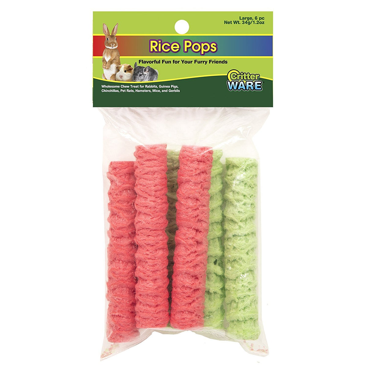 Ware Palitos de Arroz Crujiente, bocado para mascotas pequeñas, favorece la masticación y el entretenimiento.