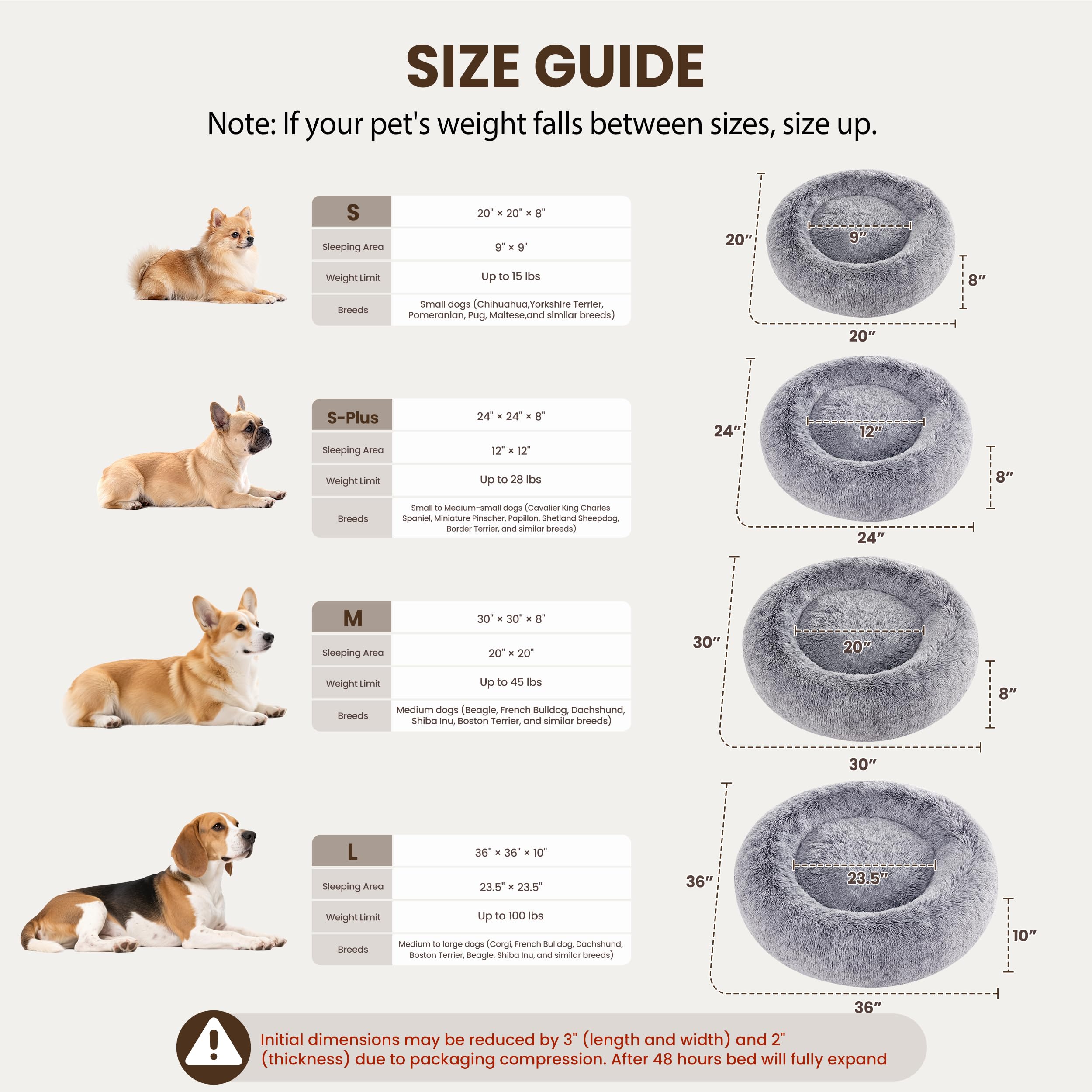 Warmrest Cama Donut Redonda: borde acolchado para apoyar la cabeza.