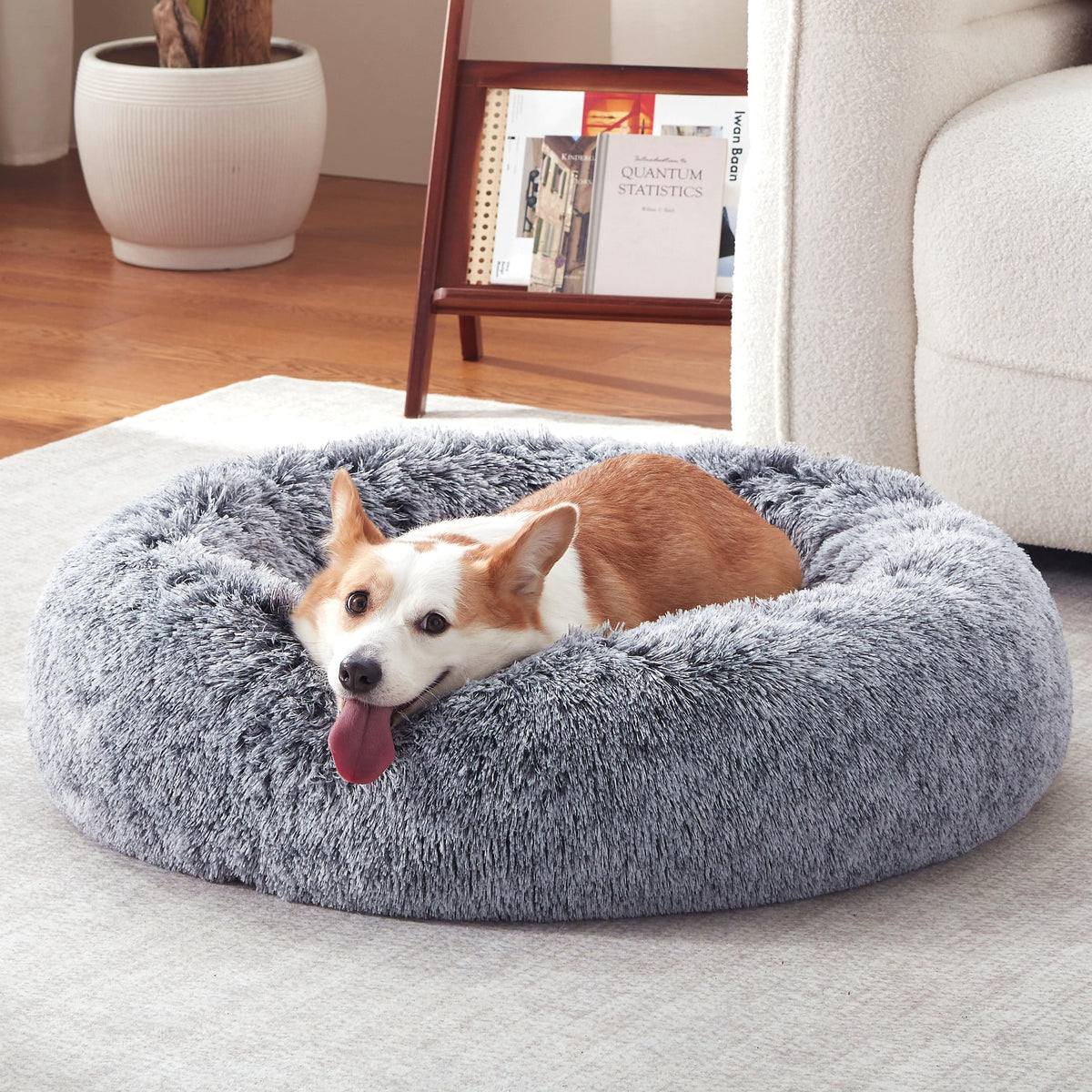 Warmrest Cama Donut para Perro Mediano 30 Pulgadas: diseño redondo para comodidad envolvente.