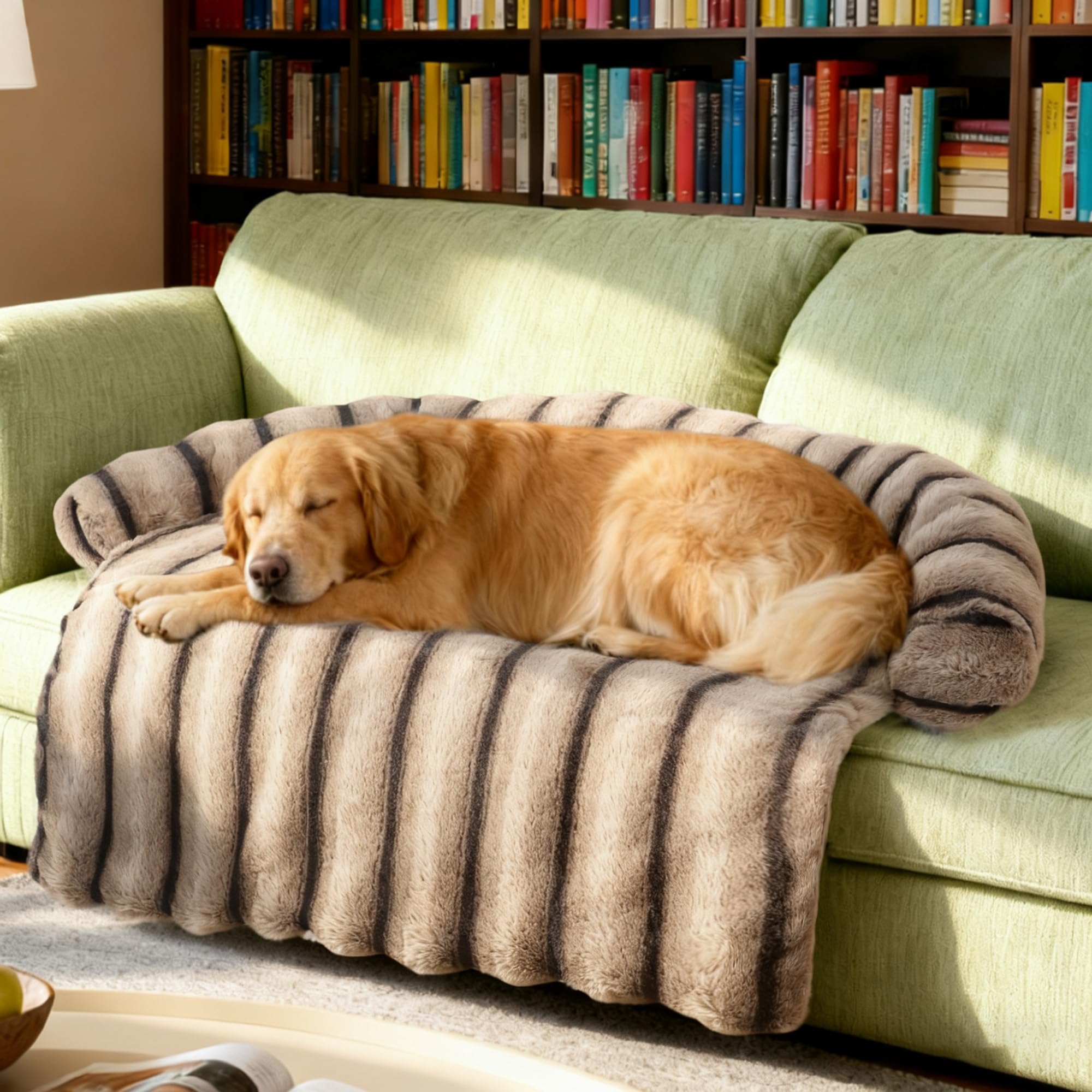 WATANIYA PET cama para perro grande marrón con soporte cómodo.