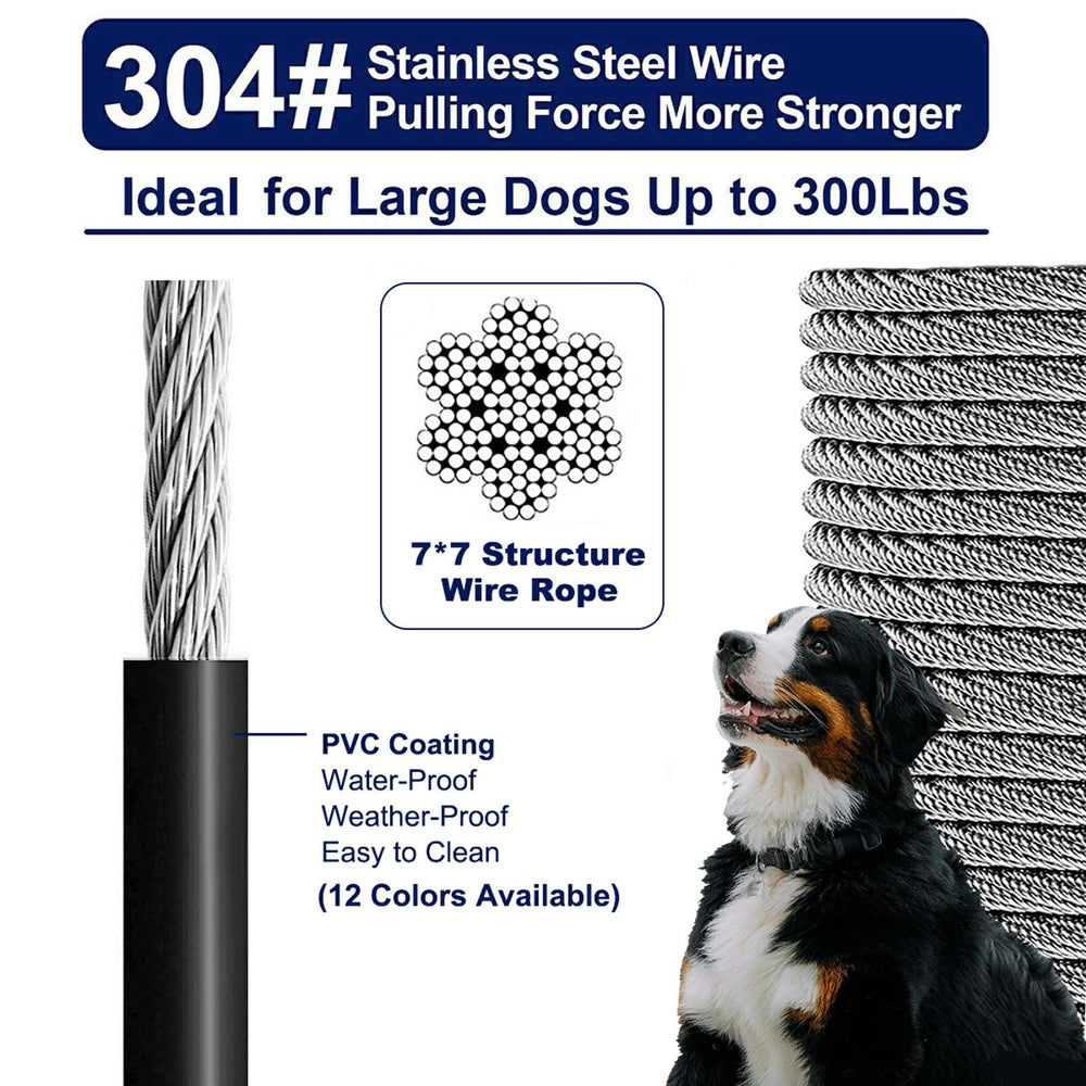WATFOON cable para perros 300 libras, 35 pies, resistente para exteriores.