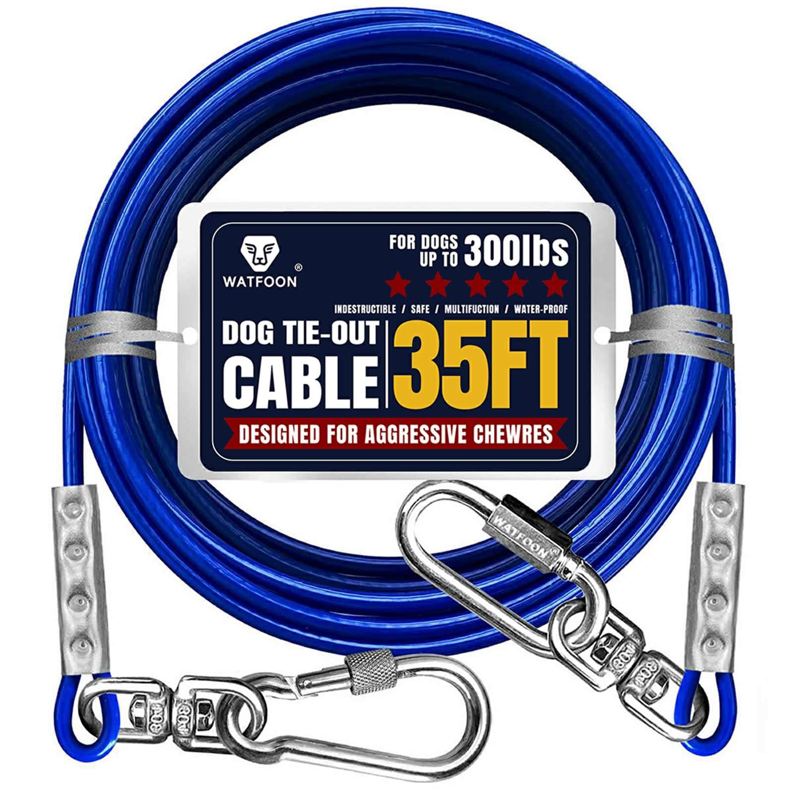 WATFOON cable de perro 35 pies al aire libre, libertad segura para el jardín.