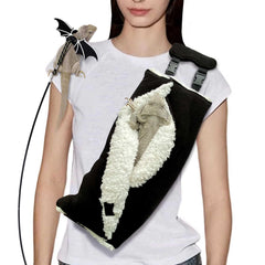 WATFOON sling-portador dragón-barbudo negro para paseos seguros y cómodos