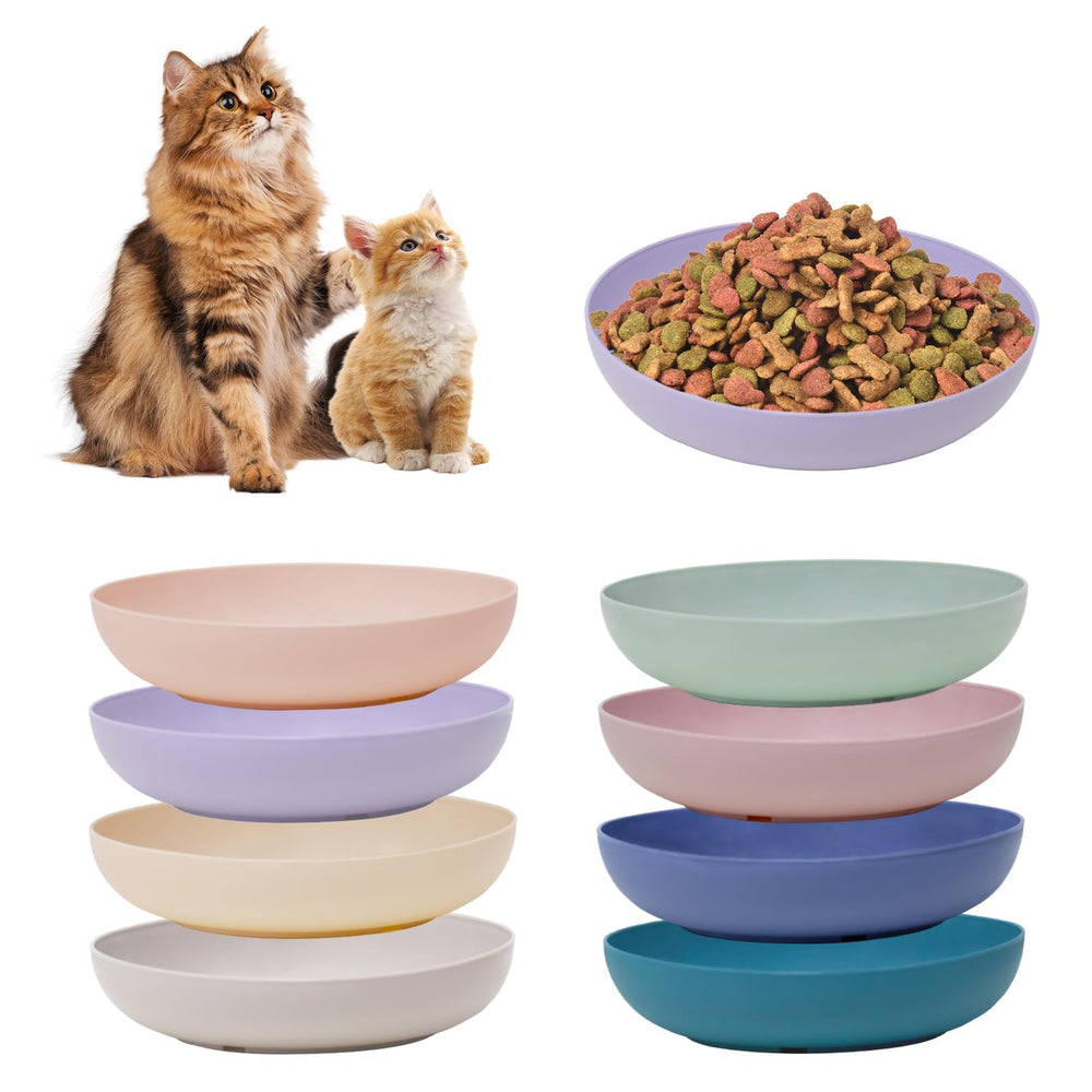 WDZZHOT plato para gatos en 8 colores de paja de trigo, ideal para distinguir mascotas.