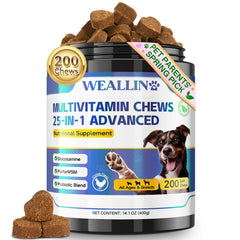 WEALLIN vitaminas para perros, caja del producto para primera impresión y comodidad de compra.
