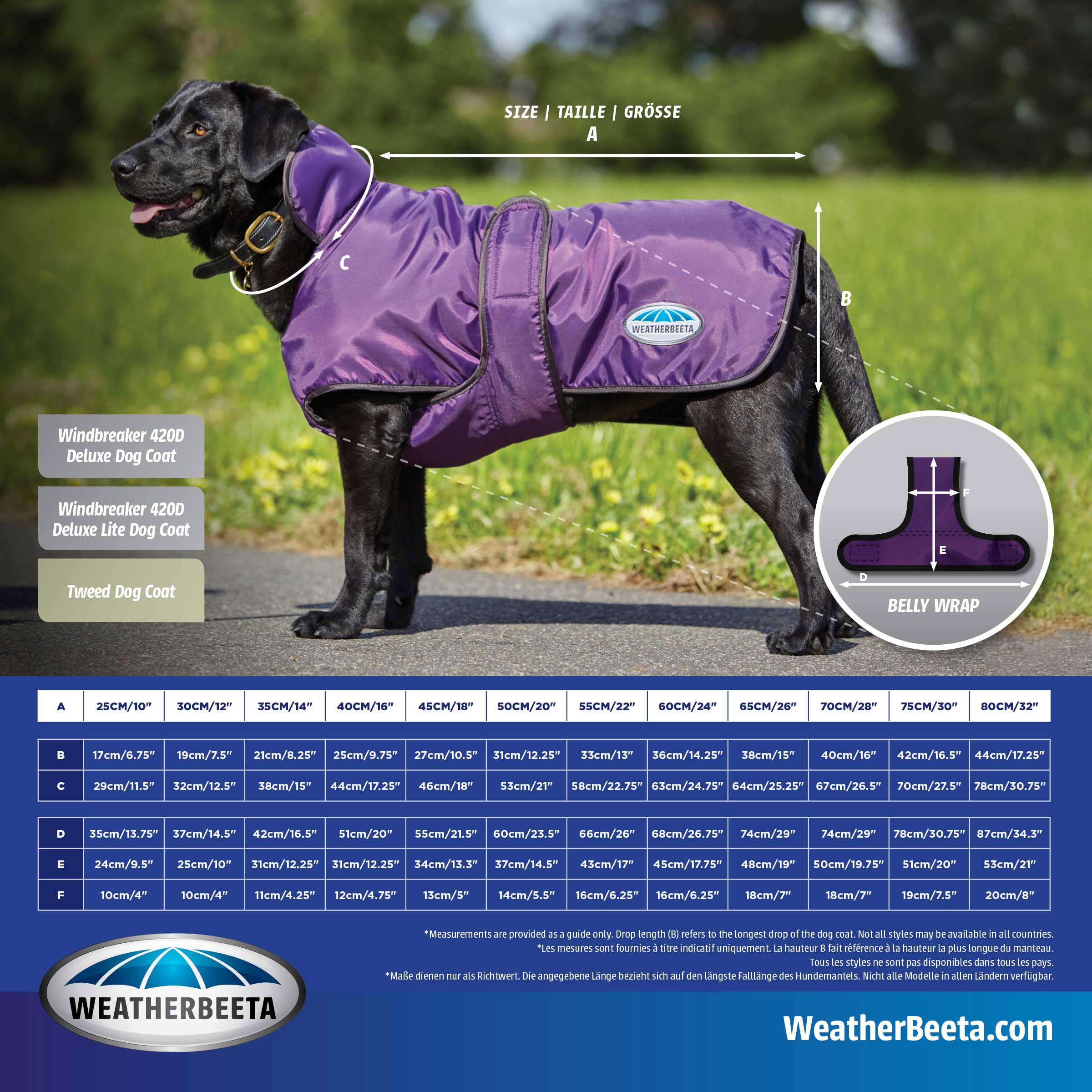 WeatherBeeta ComFiTec Windbreaker 22, abrigo canino con forro de borra cálido y cuello protegido