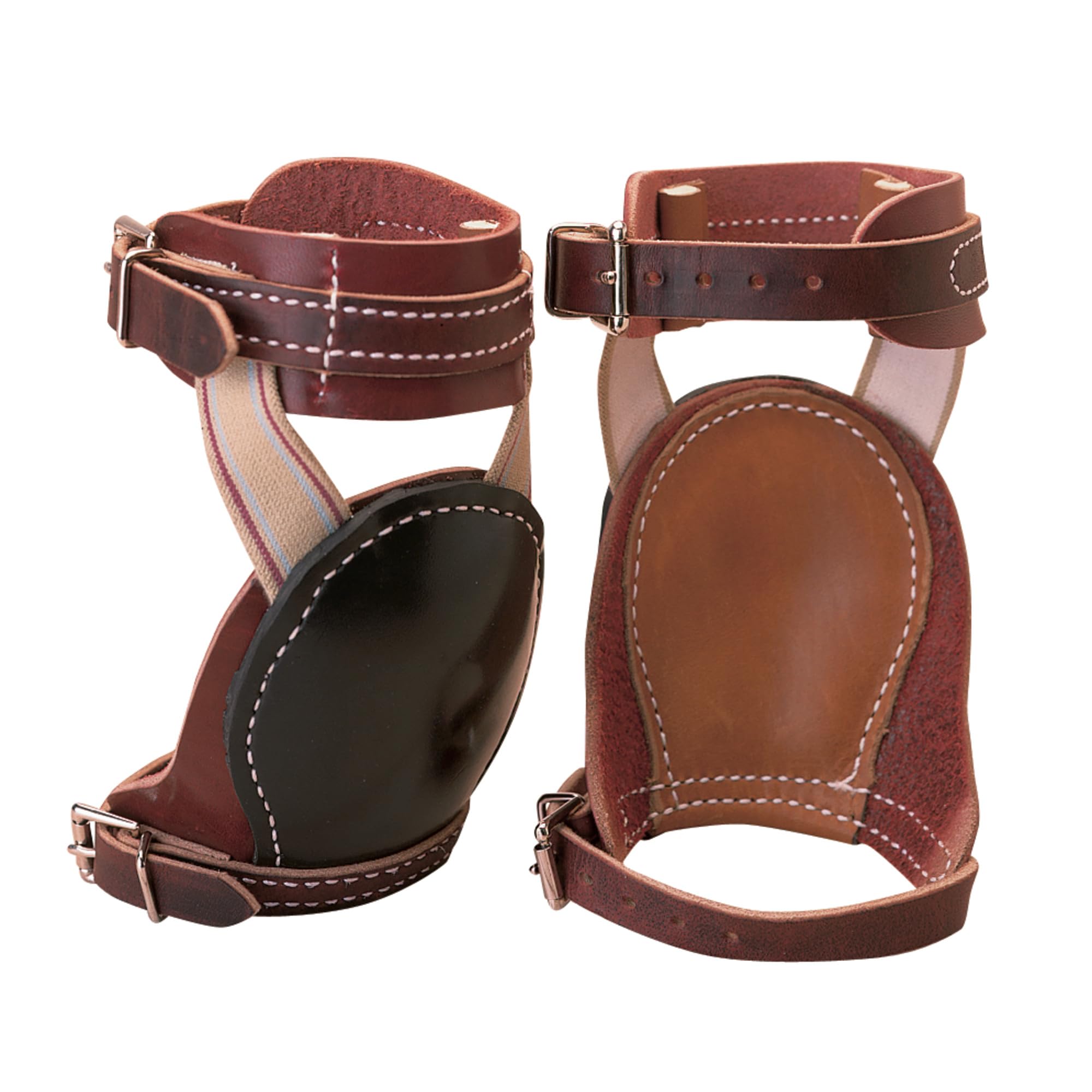 Weaver Leather Skid Boots de cuero marrón, ajuste seguro y protección para las pezuñas.