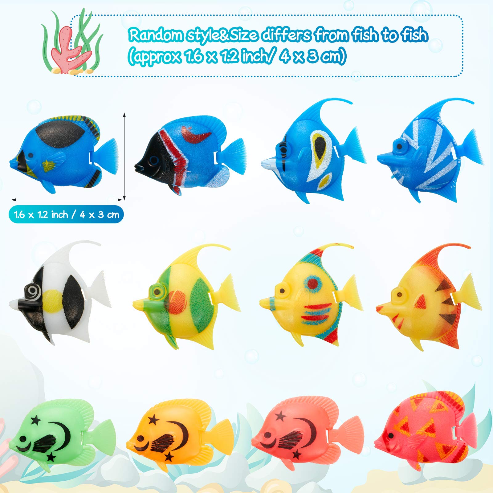 Ambiente marino en acuario con peces artificiales de Weewooday