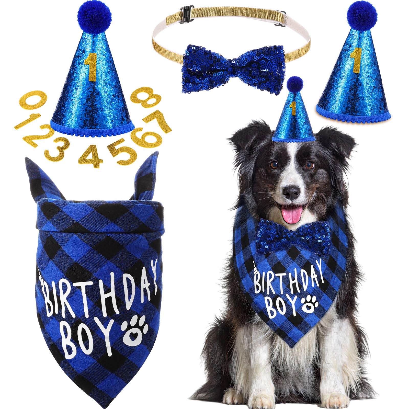 Weewooday bandana de cumpleaños para perro, estilo elegante para sesión de fotos