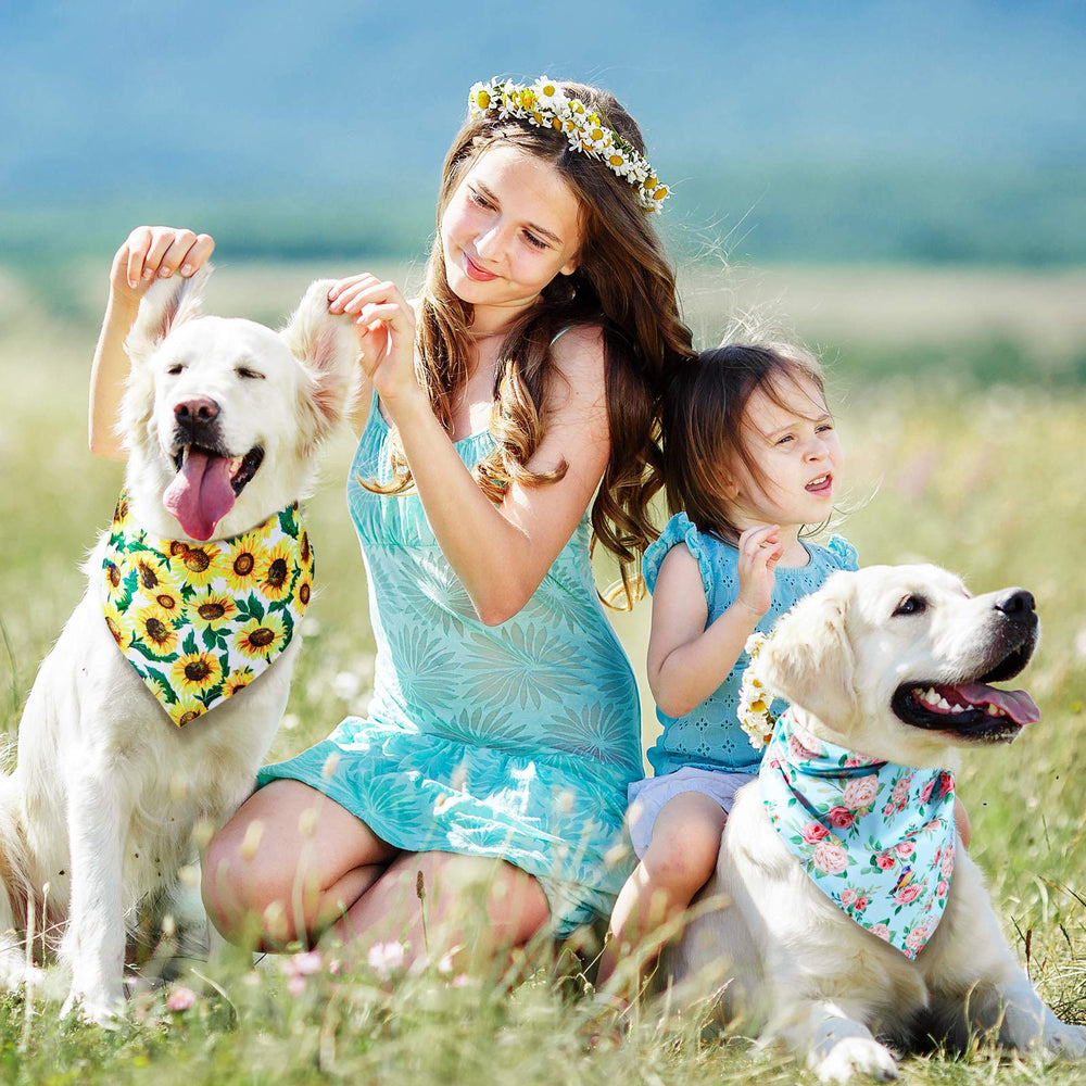 Bandana floral Weewooday para perros con patrones, práctica para mascotas curiosas