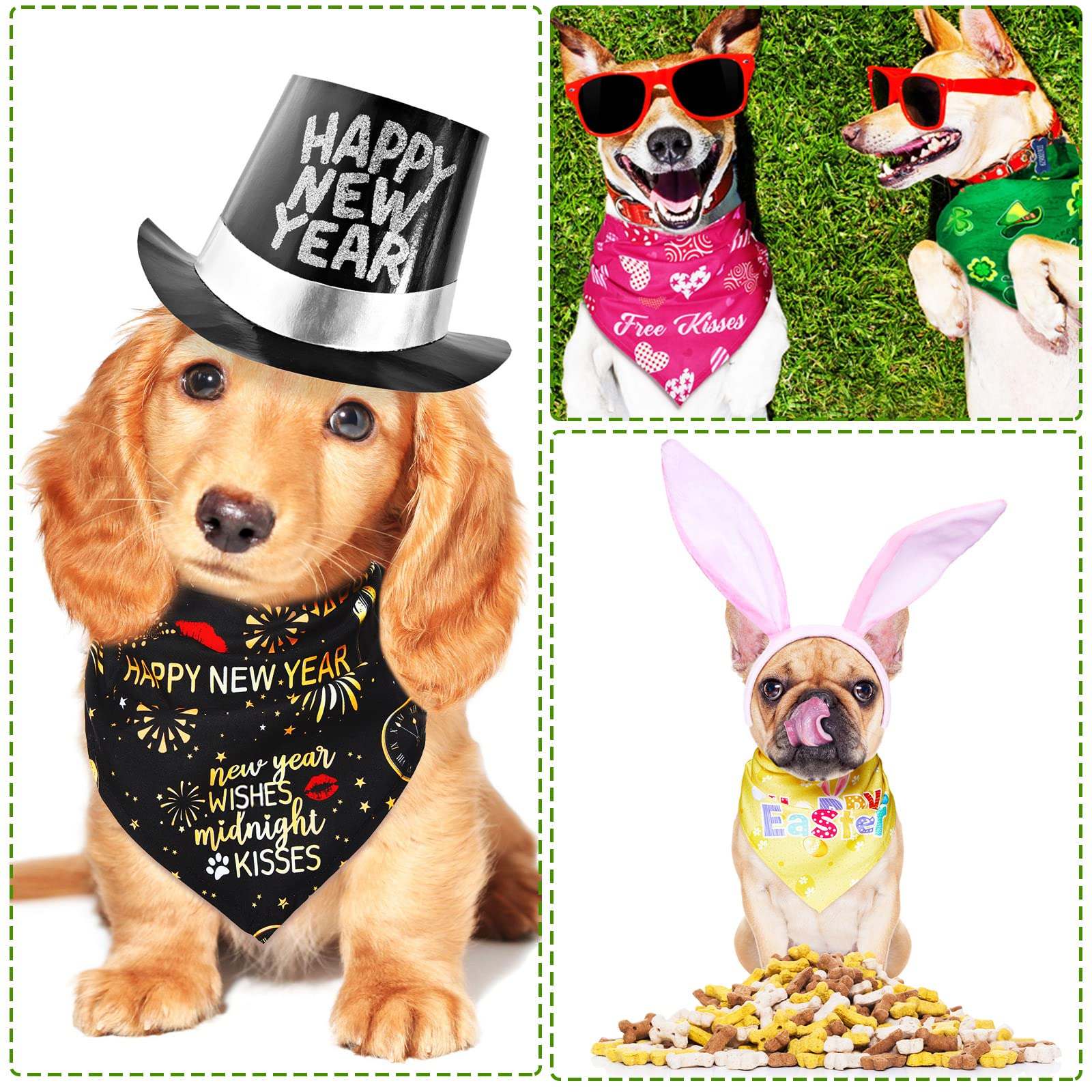 Weewooday bandanas para perros y gatos, colores variados.