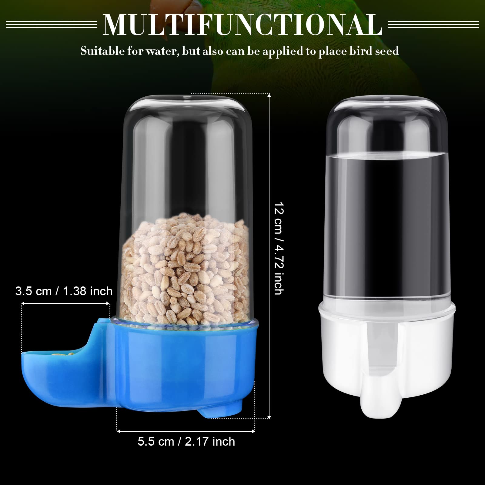 Weewooday botella de agua para aves 200 ml, ideal para jaulas.