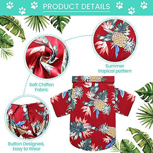 Camiseta hawaiana Weewooday para perro con piña y palmeras; ideal para salidas y sesiones de fotos.