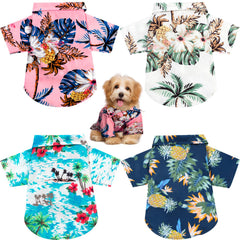 Weewooday camisetas perro Hawaii floral, para paseos con estilo veraniego
