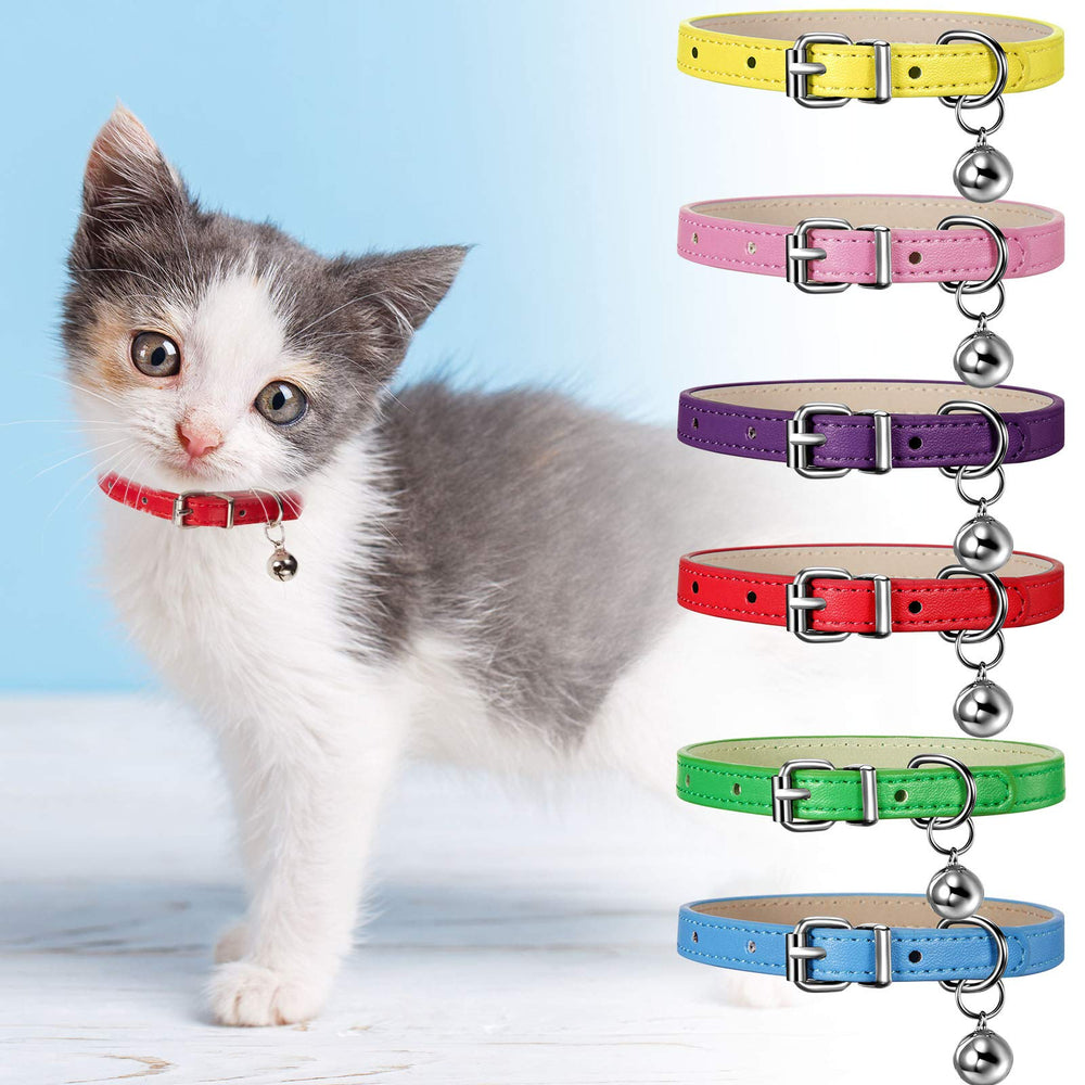 Weewooday collar-gato-cuero-diferentes-colores: variedad de colores para combinar con cualquier ocasión.