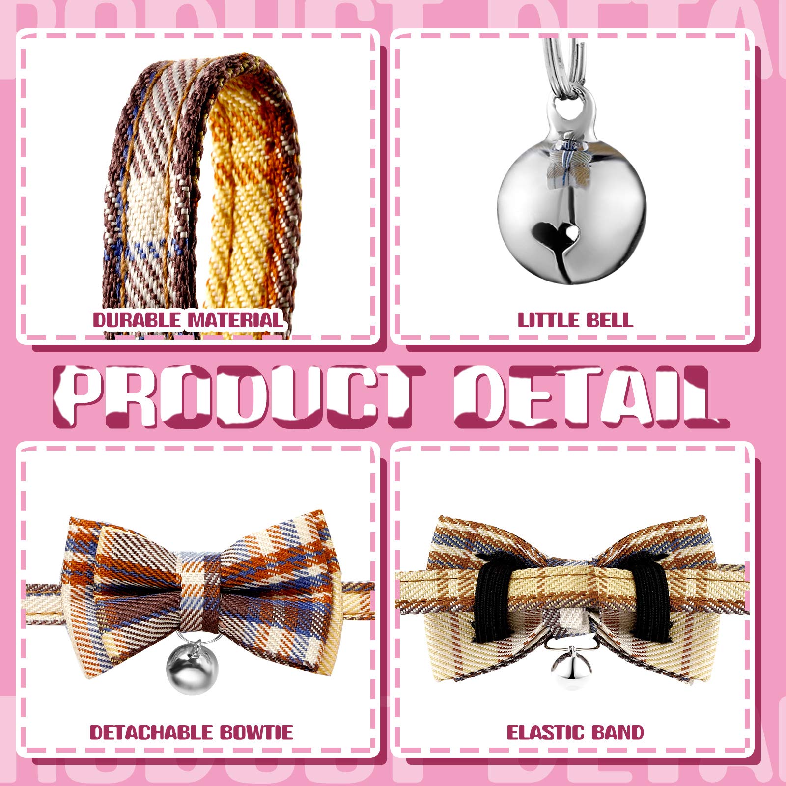 Weewooday collar con lazo removible y campana para localizar al gato.