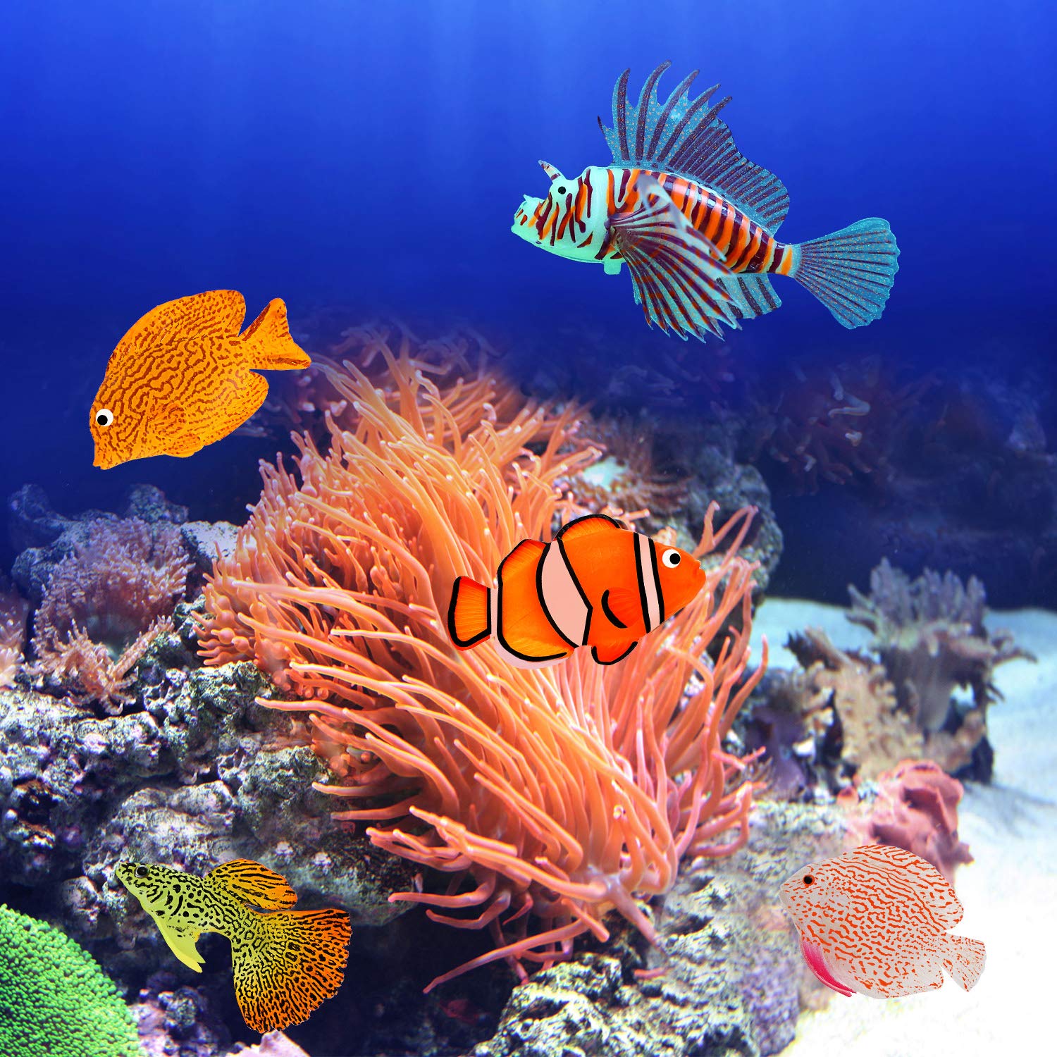 Weewooday: medusas simuladas rosas y azules, iluminación suave para el acuario.