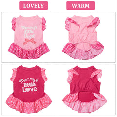 Weewooday vestido para perro, frontal con franja rosa para un look tierno.