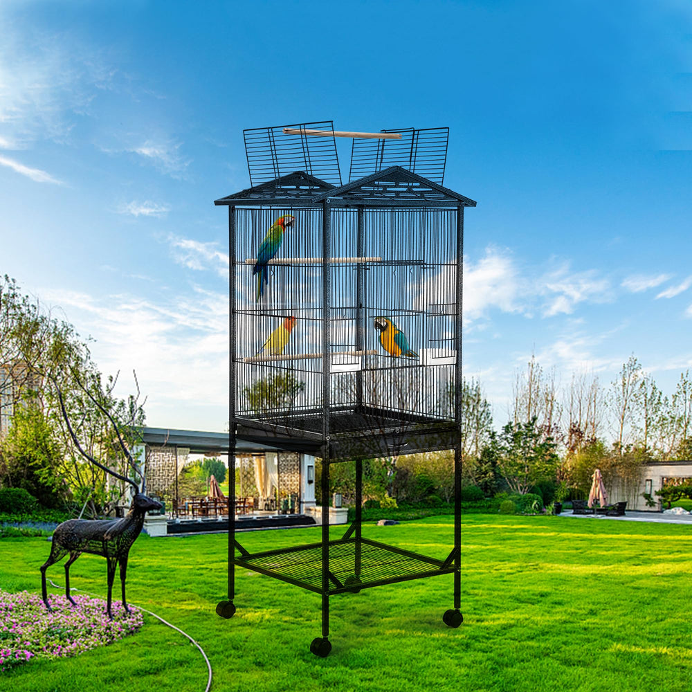 WeGear jaula-pajaros dimensiones 18x18x47 ofrece espacio para aves pequeñas.