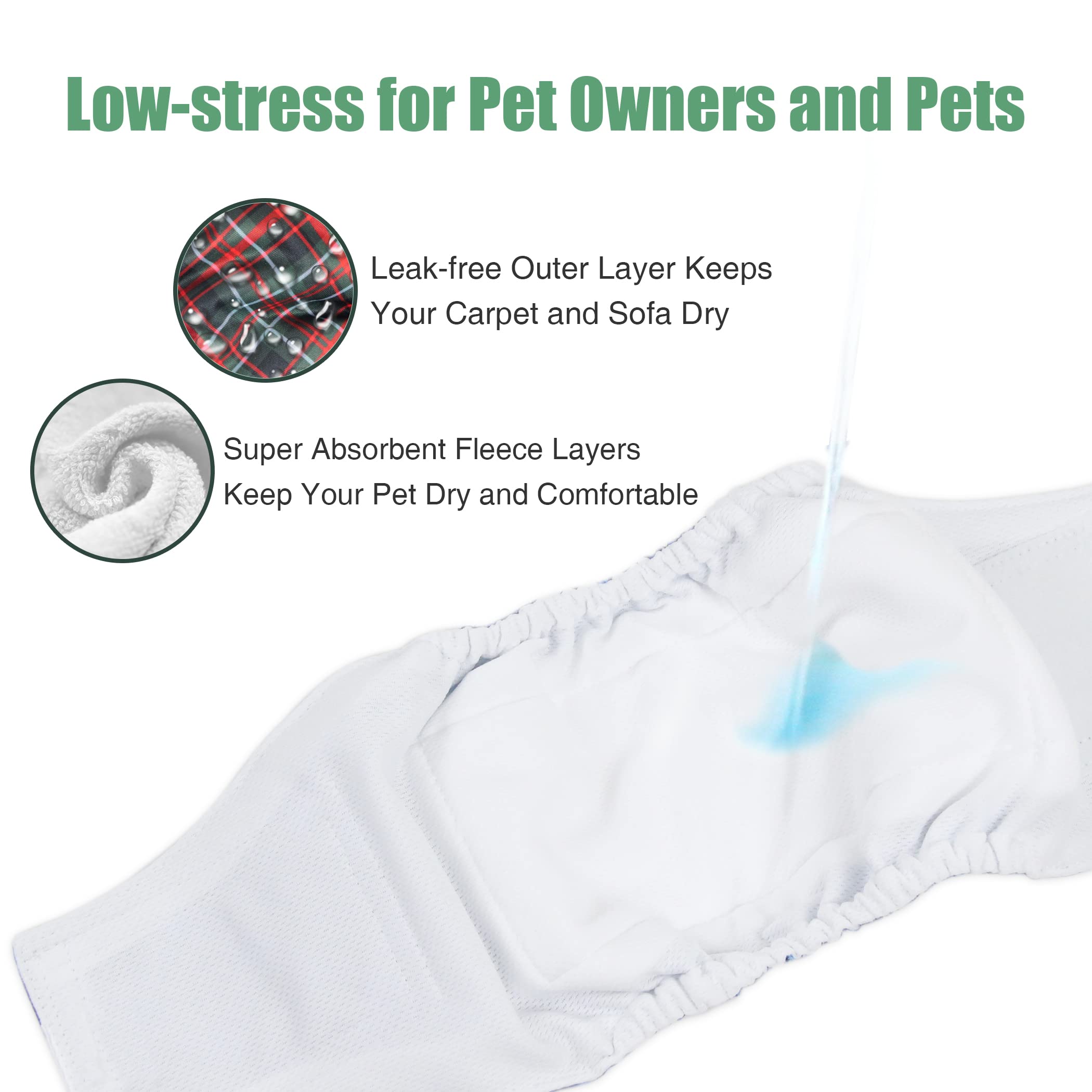 wegreeco banda lavable para perro macho interior microfibra suave