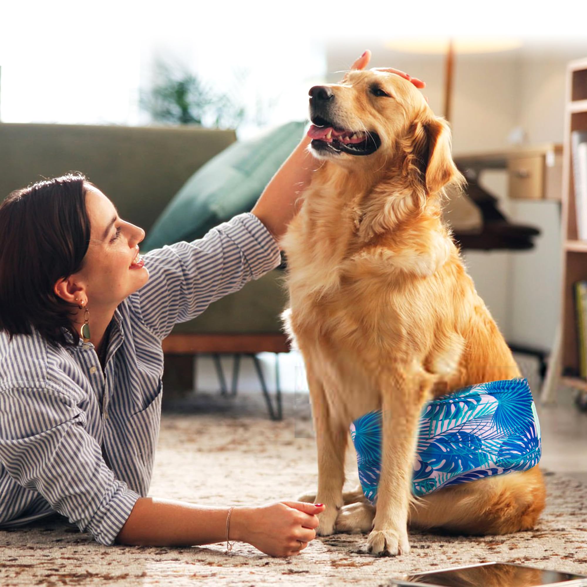Pañales para perros Wegreeco estilo hawaiano, ideal para convivencia diaria.