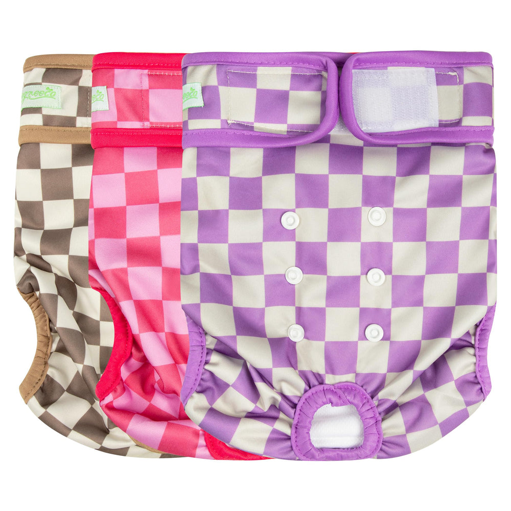 Pañales Wegreeco para perro hembra lavables 3-pack, ajuste cómodo.