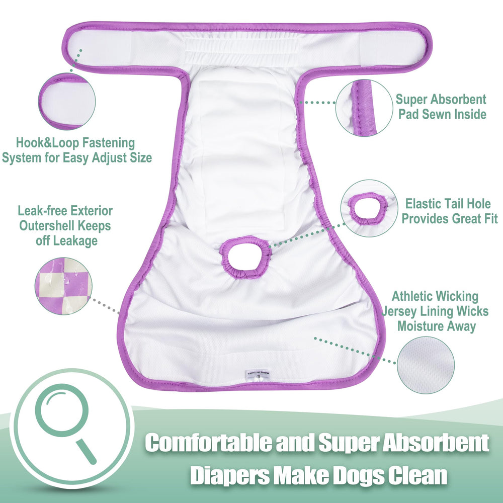 Pañales Wegreeco para perro hembra, capa externa impermeable para evitar fugas.