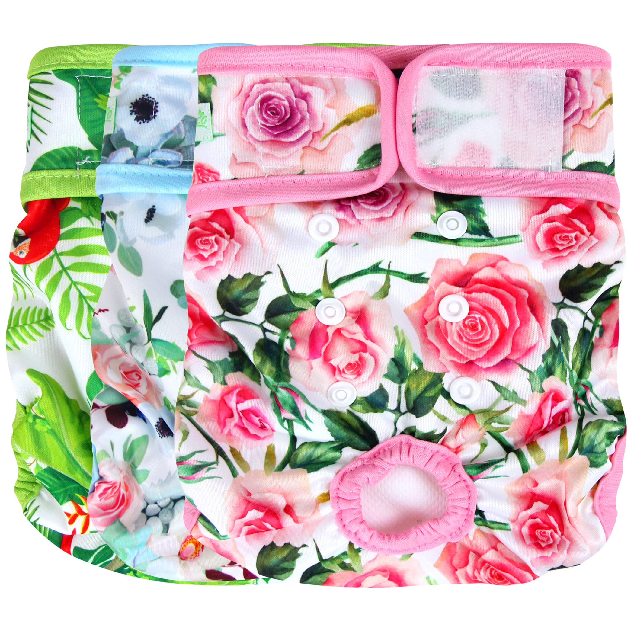 Pañales Wegreeco para perros con diseño floral, confort diario para tu mascota.