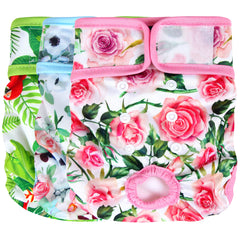 Pañales Wegreeco para perros con diseño floral, confort diario para tu mascota.