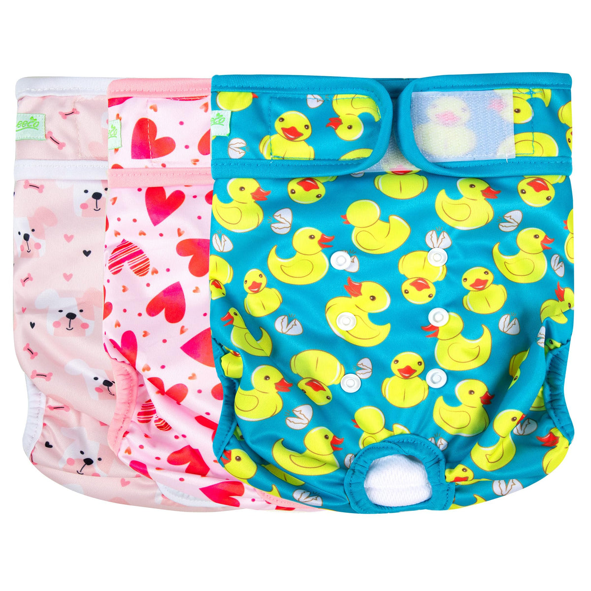 Pañales Wegreeco para perros, estampado patos amarillos, talla grande, comodidad para hembras en celo