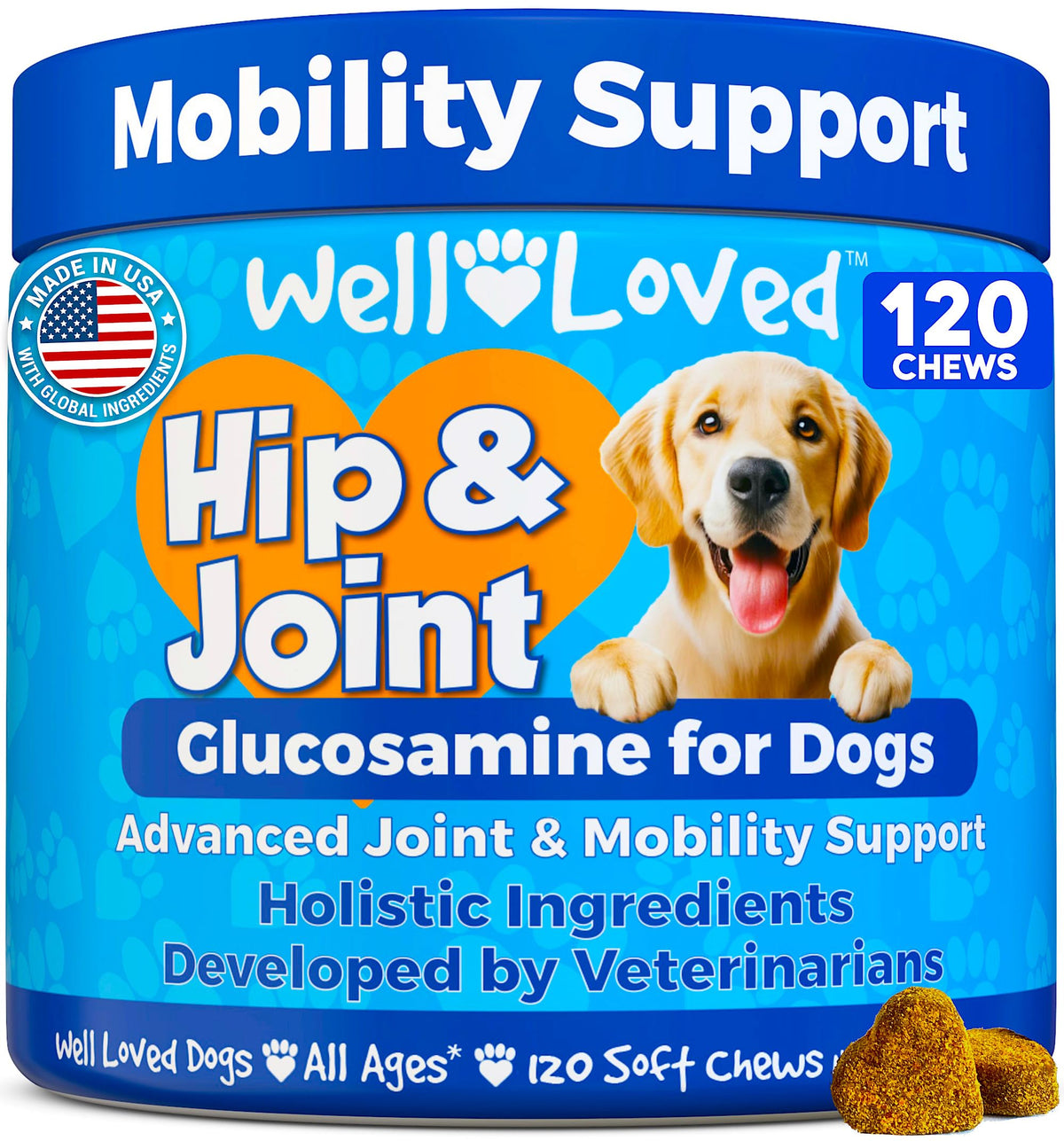 Well Loved Glucosamina para perros: masticables articulaciones para movilidad y comodidad diaria.