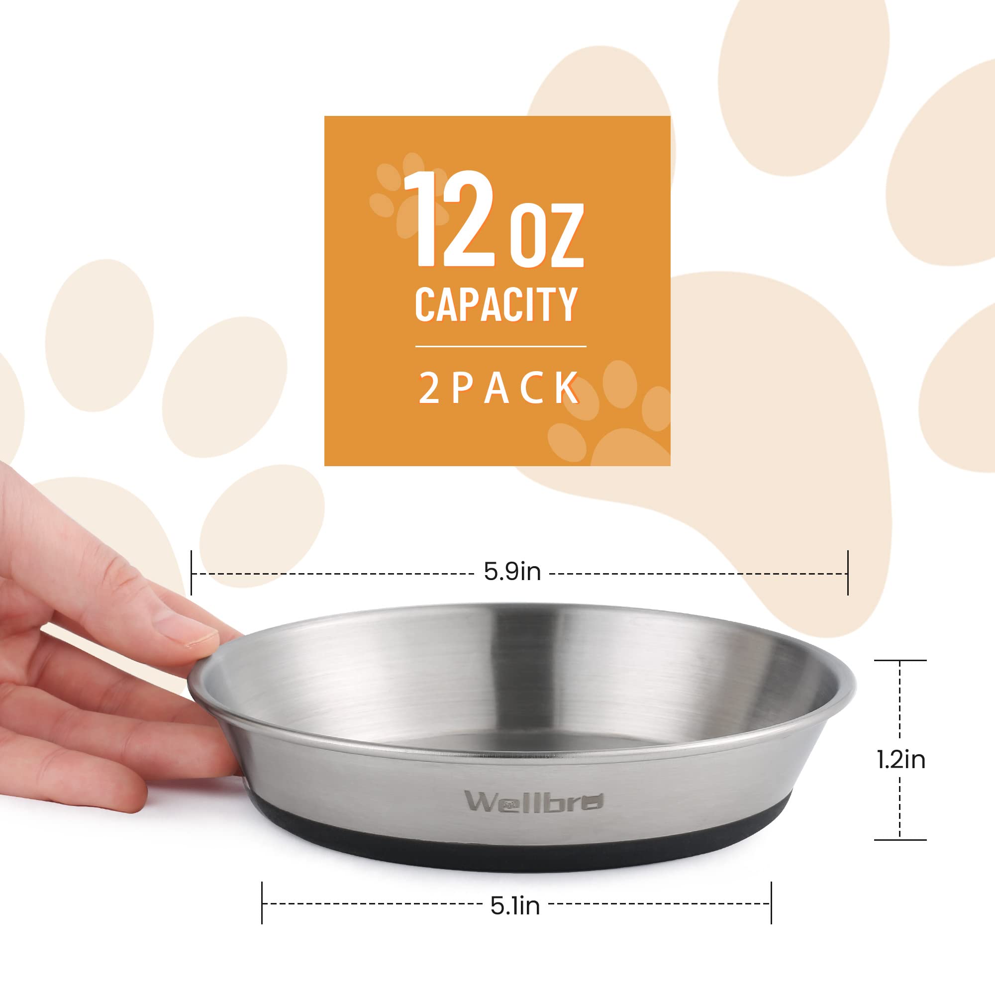 Wellbro: comedero para gato con base de silicona antideslizante, protege el suelo.