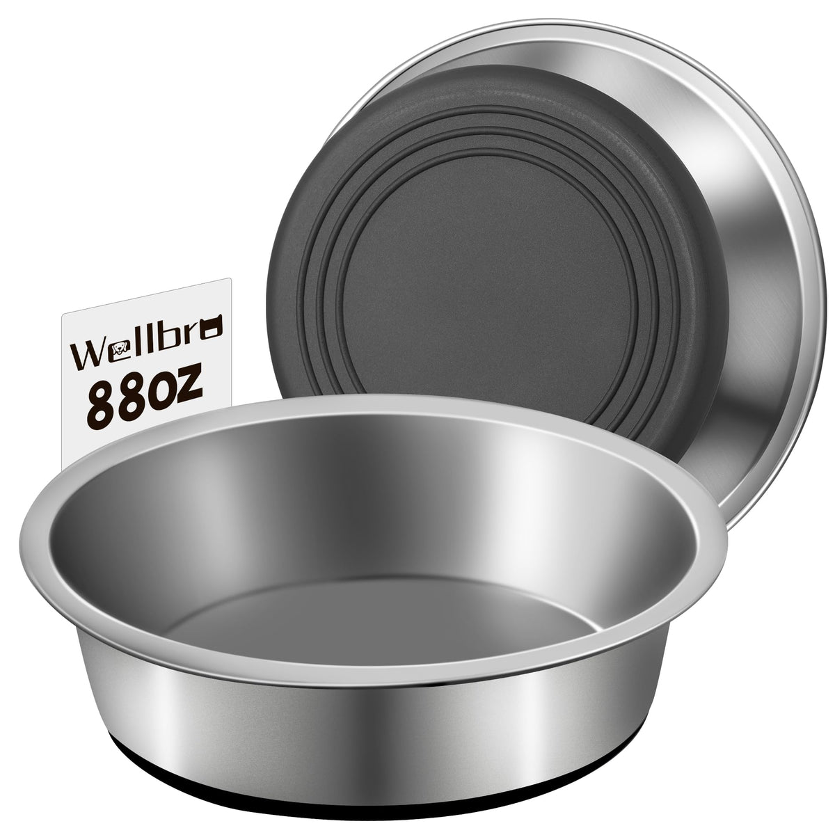 Wellbro dúo de cuencos antiresbalantes para perros, ideales para evitar derrames durante la comida.