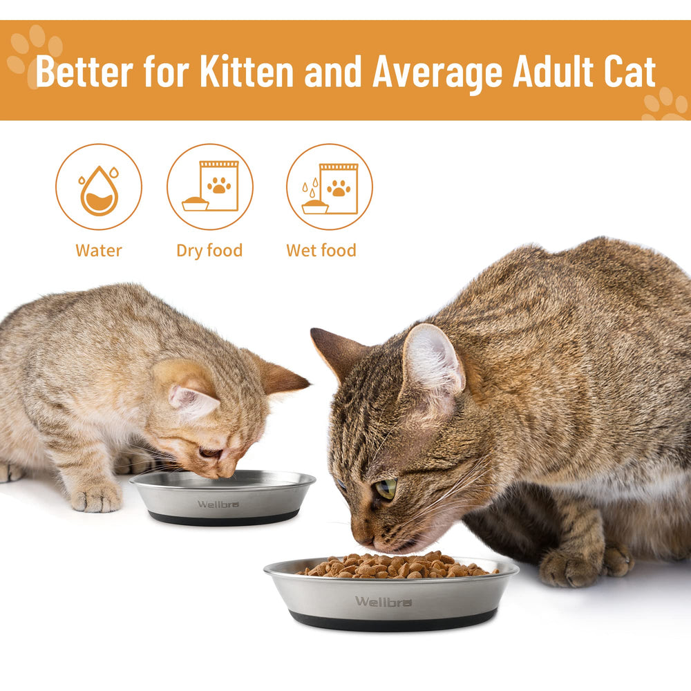 Wellbro: juego de comederos compactos y apilables para gatos.