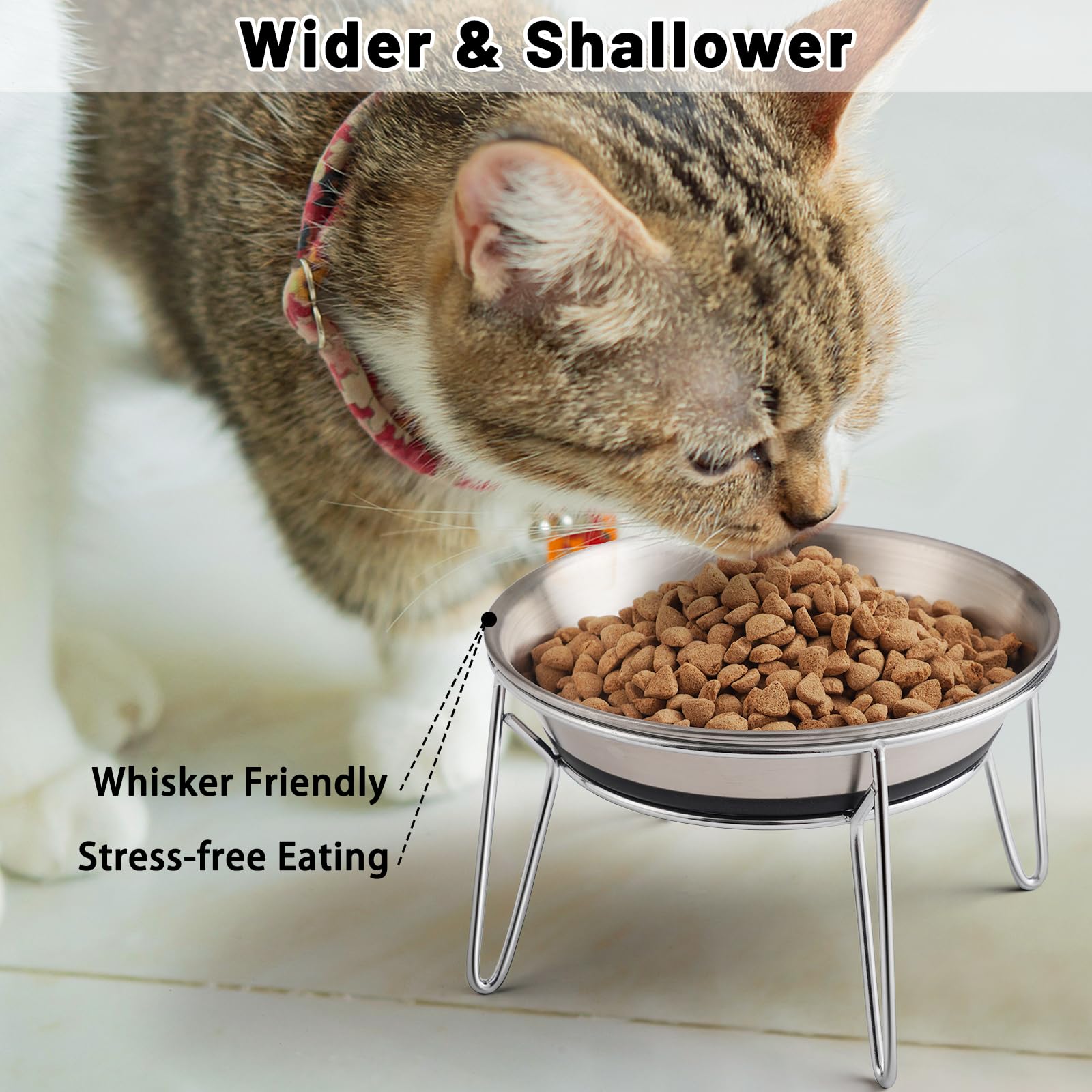 Wellbro tazones de acero inoxidable para agua y comida, duraderos y fáciles de limpiar