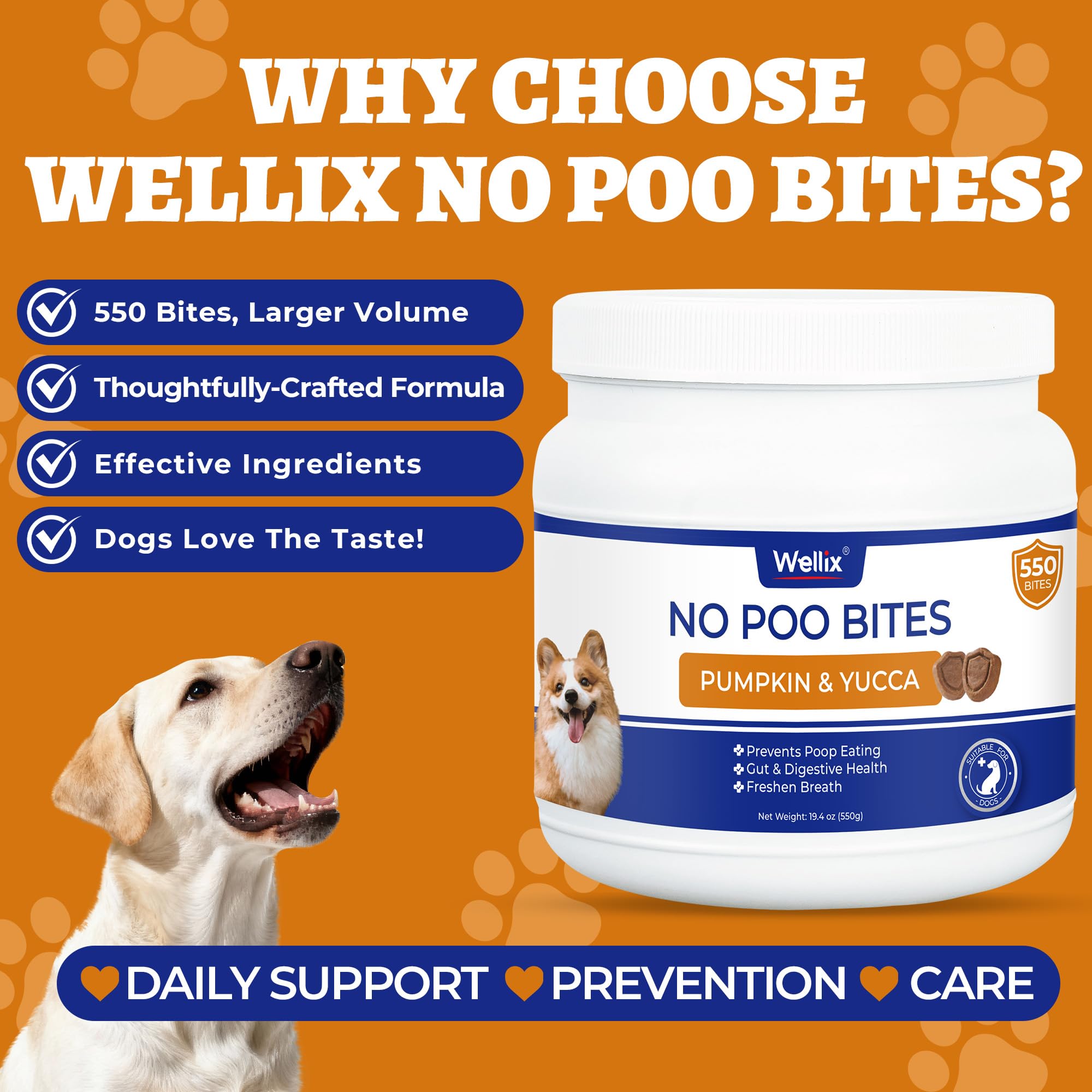 Wellix 550 Bites: ingredientes naturales para apoyar la salud general de tu perro
