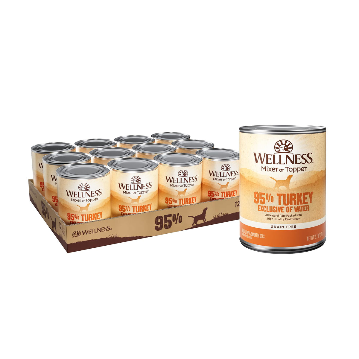Wellness 95% pavo pate en lata, sabor intenso para perros