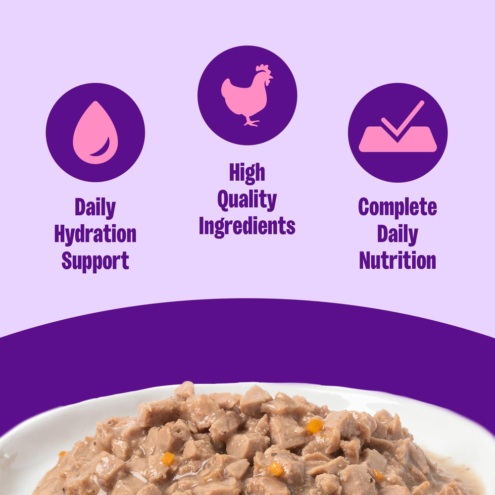 Wellness alimento húmedo sin cereales: opción ligera para dieta balanceada.