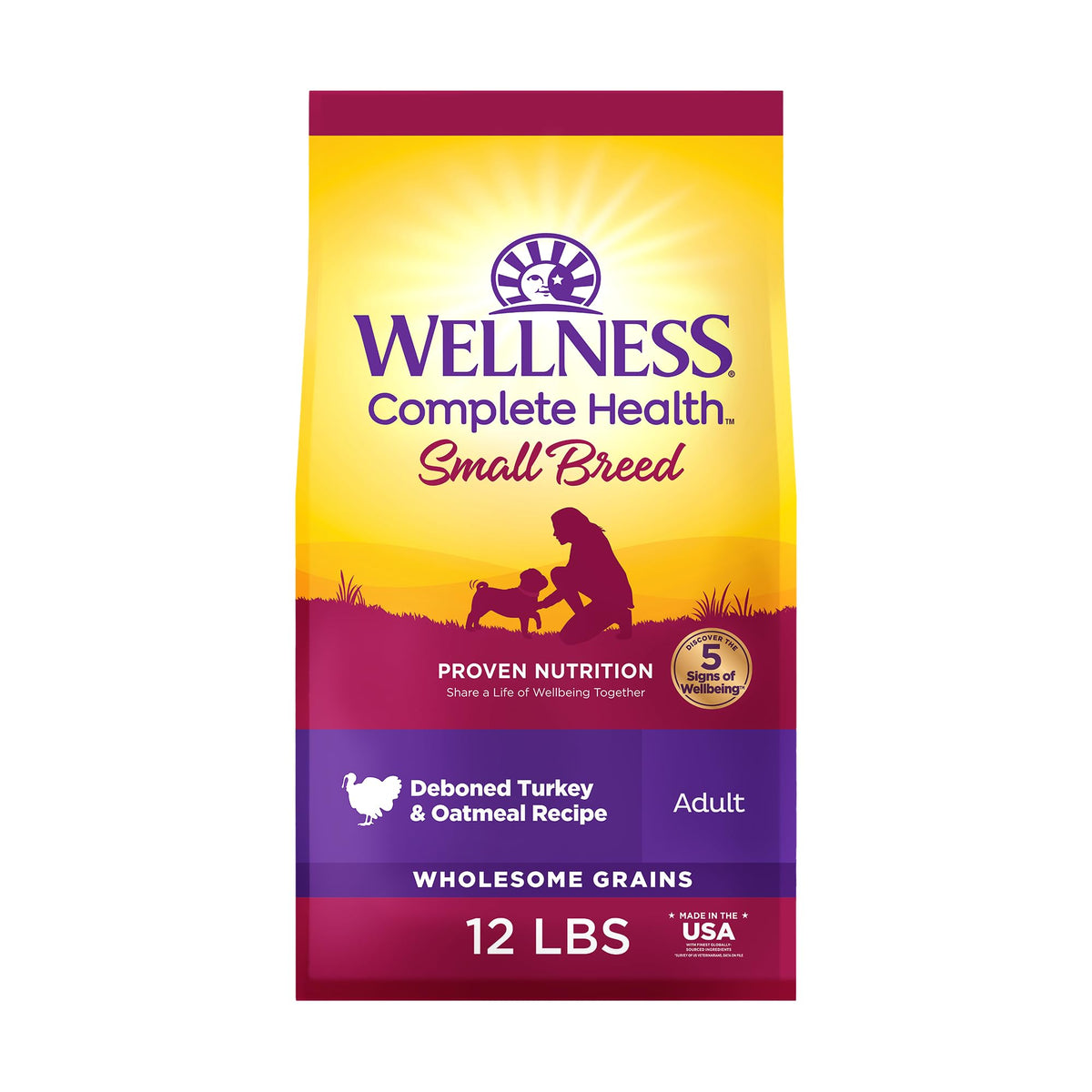 Wellness: alimento seco para perros pequeños con pavo, ideal para energía diaria.