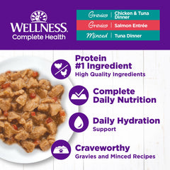 Wellness atún picado en lata: textura atractiva para estimular el consumo.