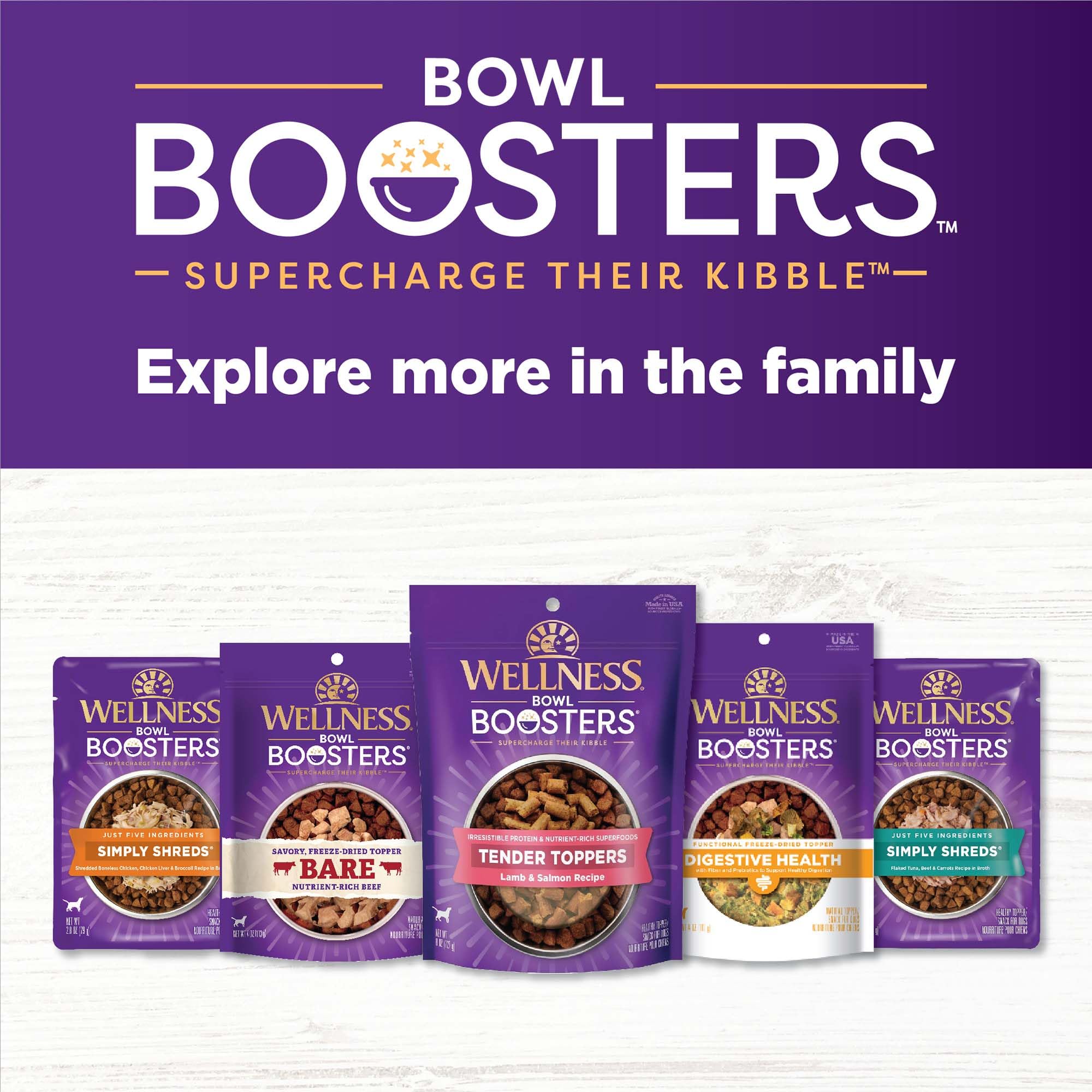 Wellness Bowl Boosters en dieta diaria, opción natural para variedad y sabor.