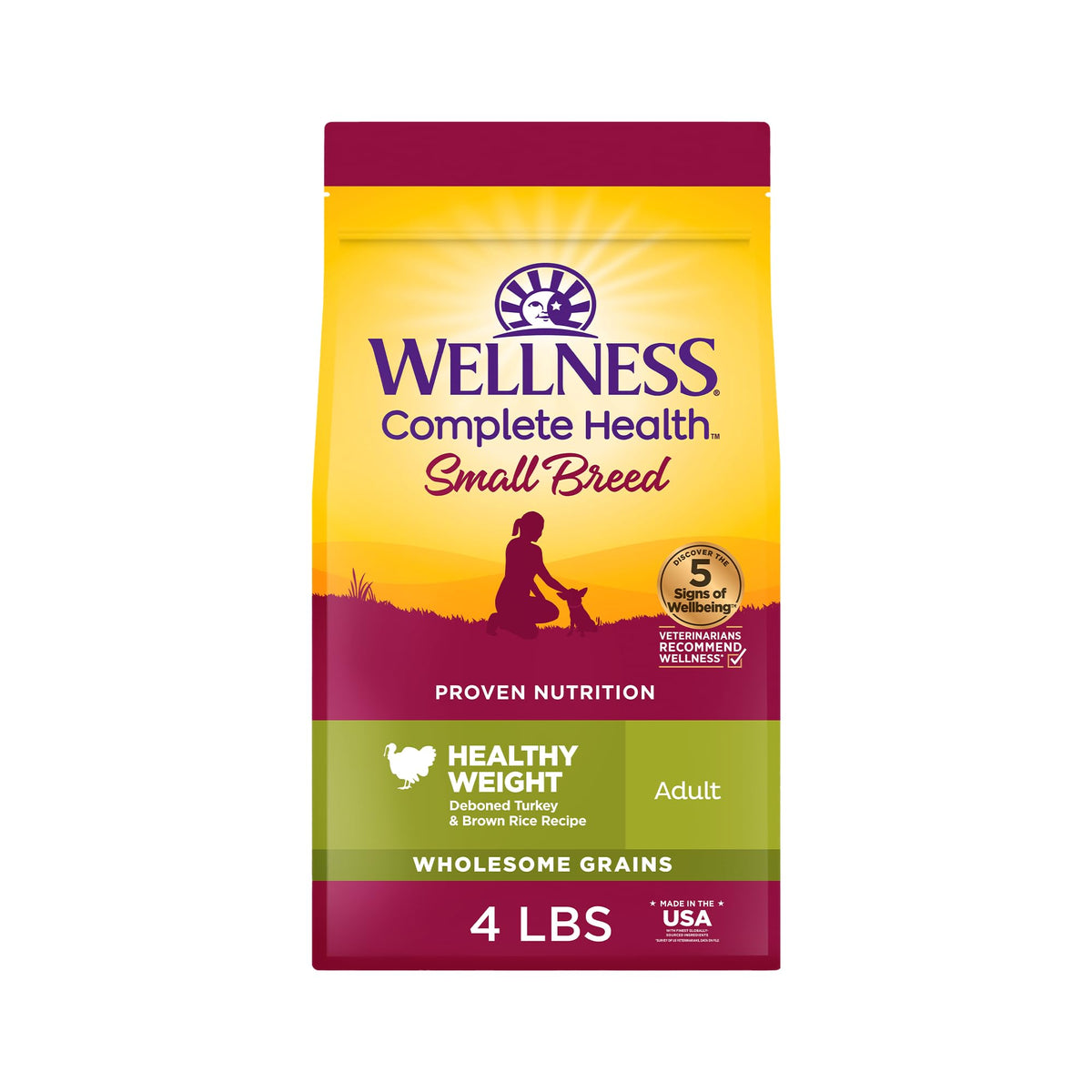 Wellness Complete Health: alimento seco para perros de raza pequeña con pavo y arroz, ayuda digestión saludable.