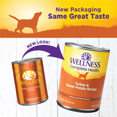 Bienestar con textura paté suave de Wellness Complete Health para perro.
