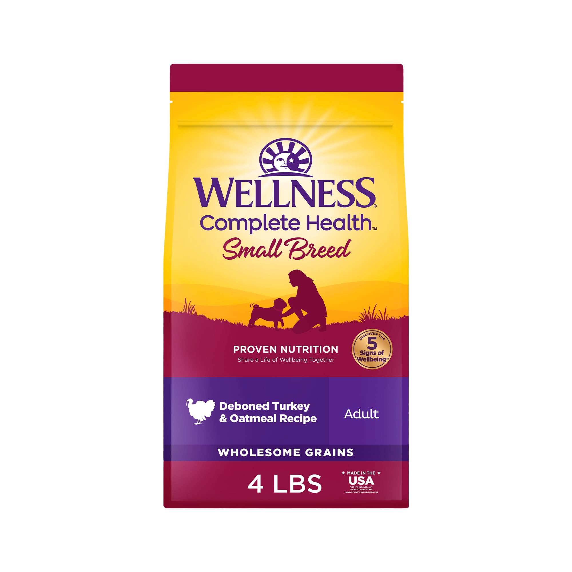 Wellness Complete Health para perros pequeños, bolsa 1,8 kg, croquetas nutritivas para energía diaria.