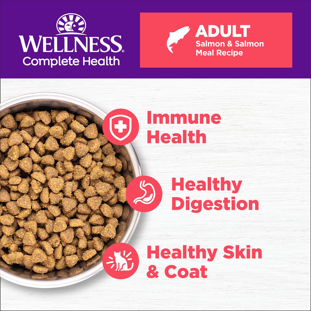 Wellness: primer ingrediente es salmón, sabor real para el gato.