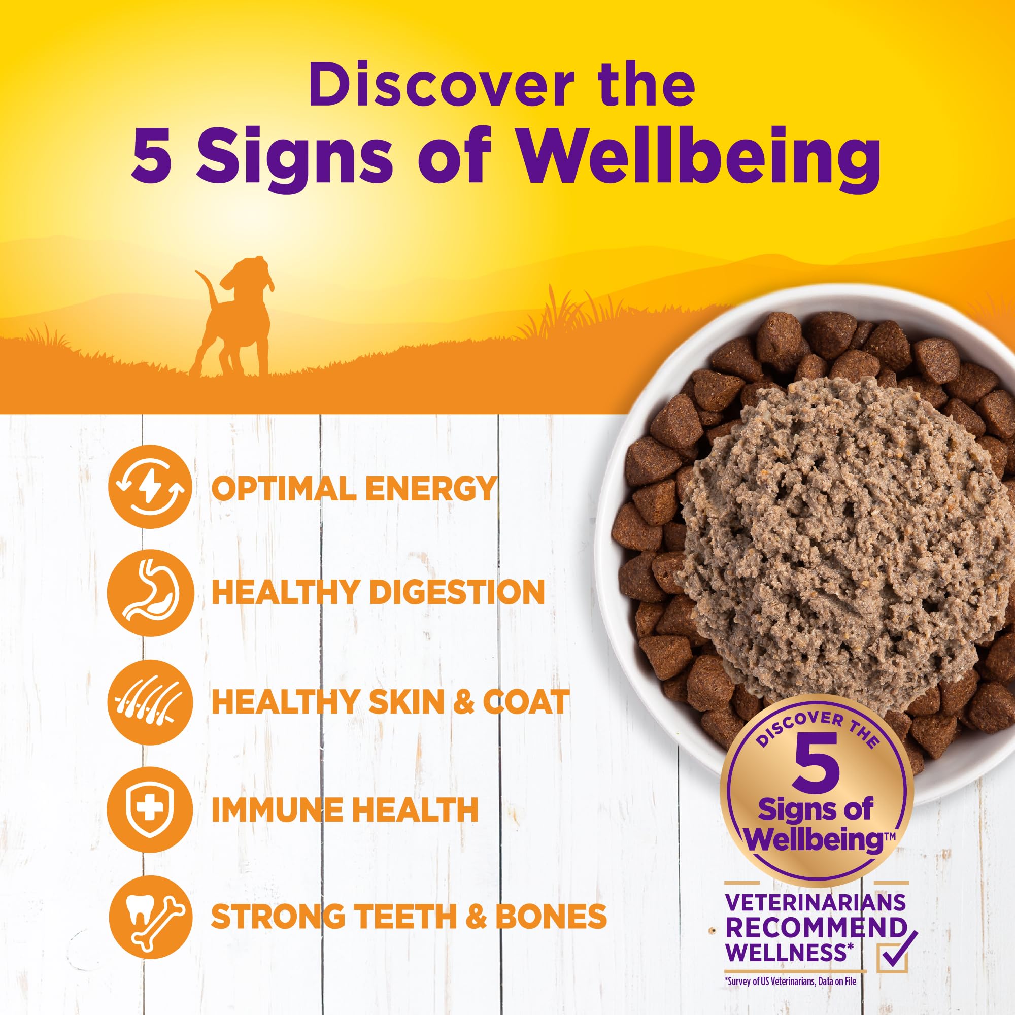 Wellness cachorros, textura pate suave para facilitar la ingestión.