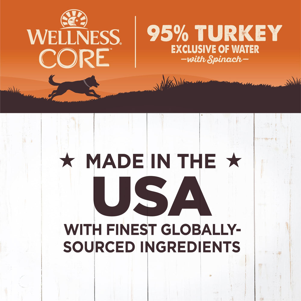 Wellness CORE 95% Natural servido como complemento sabroso para perro