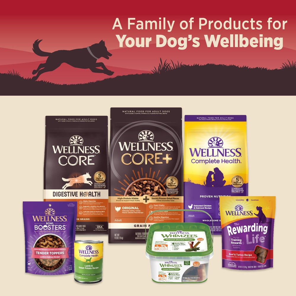 Wellness CORE 95% Natural, uso como comida completa o topper para perros