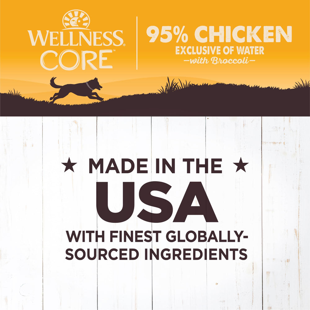 Wellness CORE 95, fórmula sin maíz, trigo ni soja para una dieta limpia.